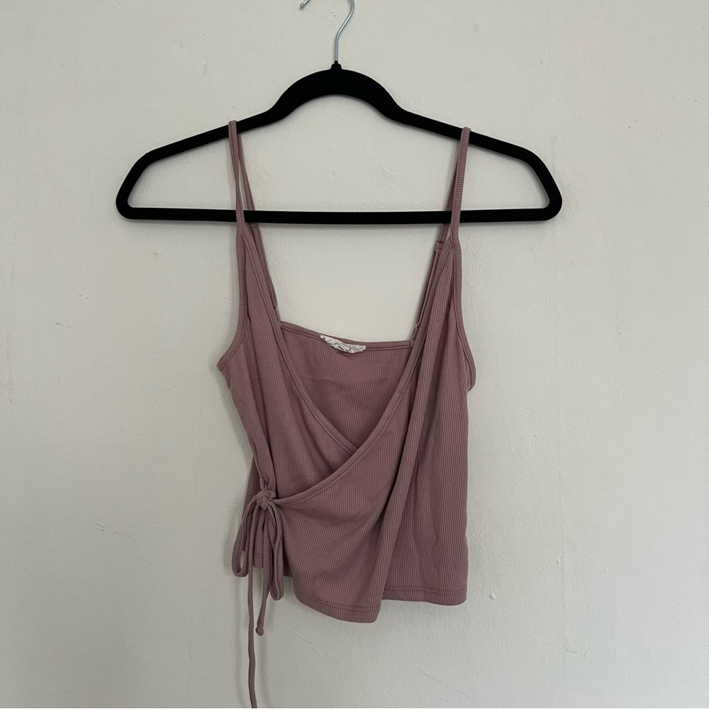 Mauve Tie Strap Cami Crop Top